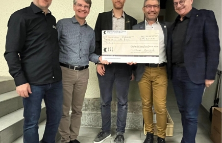 De gauche à droite - Roger Metgzer, Jacques Genoud, Benedikt Hayoz, René-Marc Blaser et François Bernard